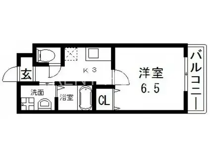 LIVINGLIFE長瀬(1K/3階)の間取り写真