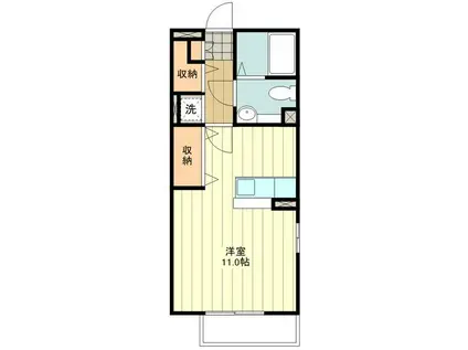 T・リューレント(ワンルーム/3階)の間取り写真