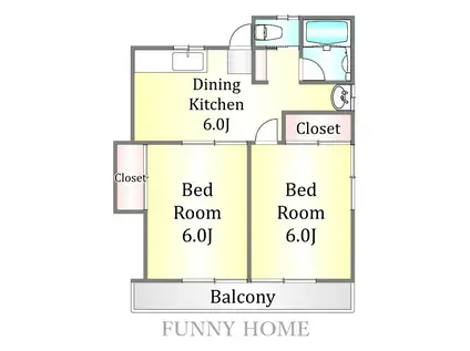 ストリーム桜丘(2DK/2階)の間取り写真