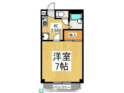 松下マンション(1K/3階)の間取り写真