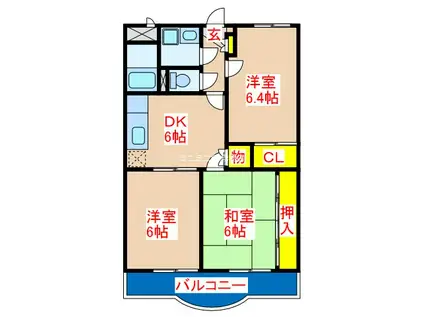コーポラスソレイユ(3DK/1階)の間取り写真