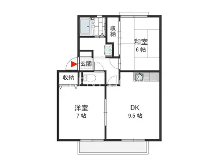 アーバンライフ芝田C棟(2LDK/2階)の間取り写真
