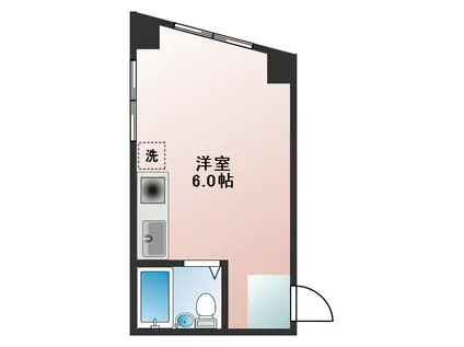 Fコート(ワンルーム/1階)の間取り写真