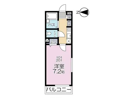 ラピス・ガーデン(1K/1階)の間取り写真