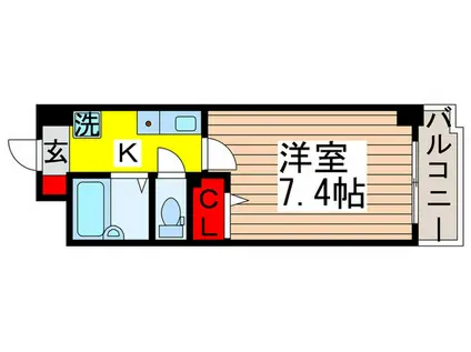 プライムアーバン行徳II(1K/2階)の間取り写真