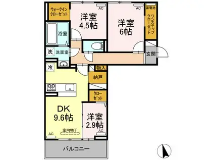 サンセール問屋町(3DK/3階)の間取り写真