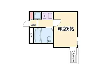 HILL TOP TERRACE(1K/2階)の間取り写真