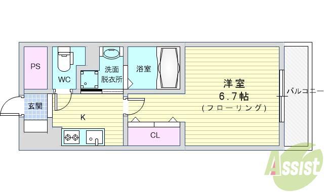 T CLEF (1K/2階)の間取り写真