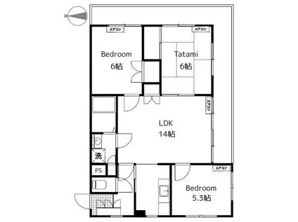 オブリガード八幡山(3LDK/3階)の間取り写真