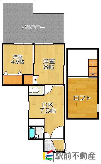 レジデンス平尾(2DK/3階)の間取り写真