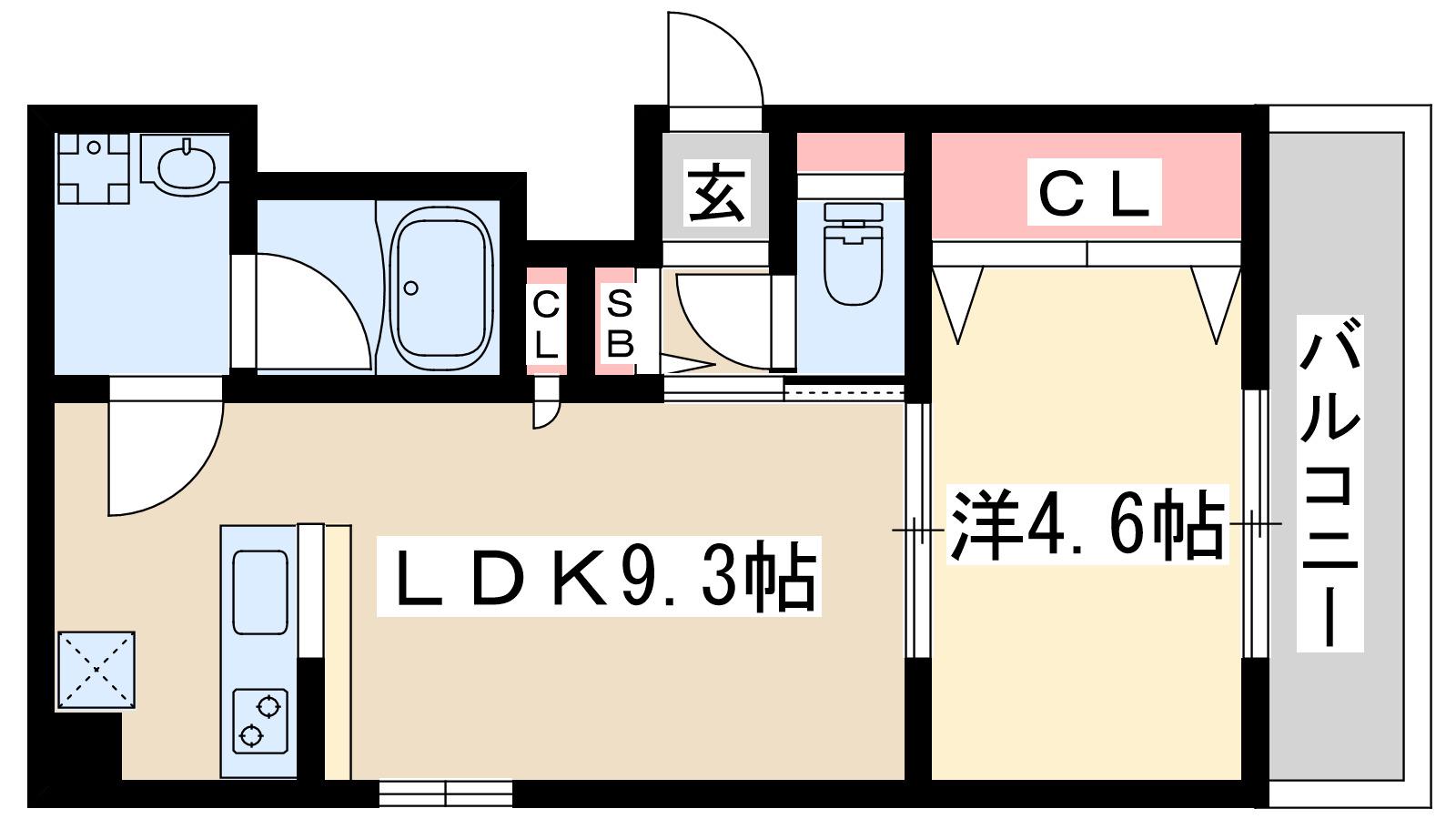 スプランディッド新大阪8(1LDK/11階)の間取り写真