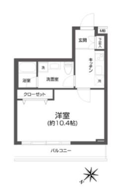 PASEO中目黒 パセオ中目黒(1K/2階)の間取り写真
