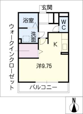 エル・ソレイユ(ワンルーム/1階)の間取り写真