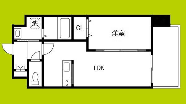 フォーゼ舟橋町(1LDK/8階)の間取り写真
