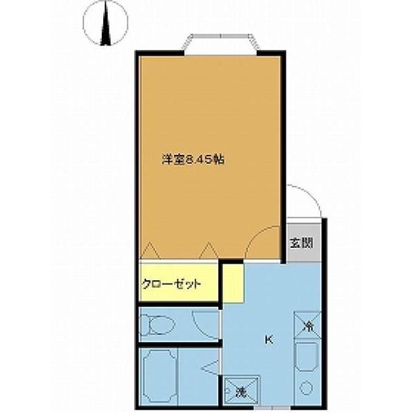 パインテイル(1K/2階)の間取り写真