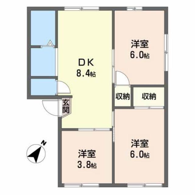 太華ハイツA(3DK/1階)の間取り写真