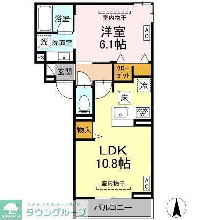 パラディーゾ湘南(1LDK/1階)の間取り写真