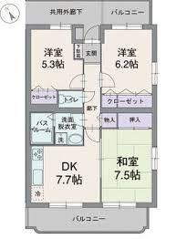 アビタシオン松長(3DK/2階)の間取り写真