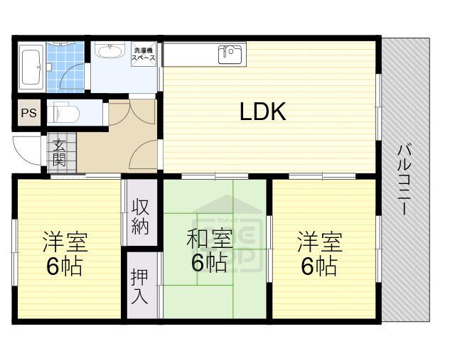 グローリウス長野(3LDK/3階)の間取り写真