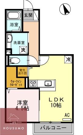 クレールコート(1LDK/2階)の間取り写真