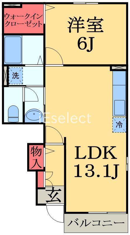 エアリーズ シエロA(1LDK/1階)の間取り写真