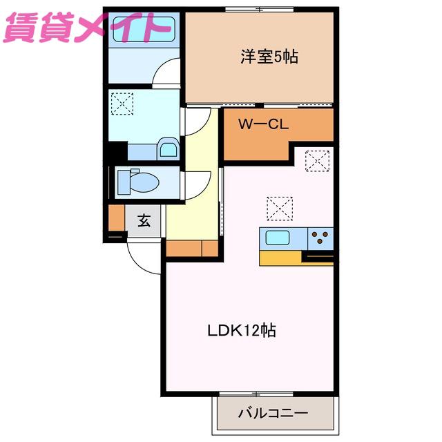 パルミエ III(1LDK/1階)の間取り写真