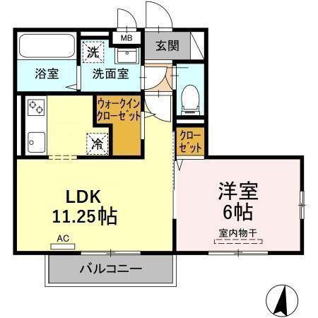 FAIRY TAIL(1LDK/3階)の間取り写真