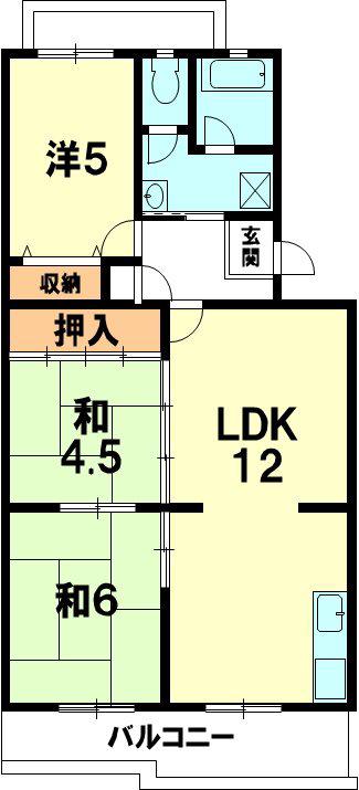 エクセルコート(3LDK/4階)の間取り写真