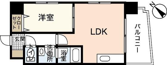 ONES CASTLE(1LDK/2階)の間取り写真
