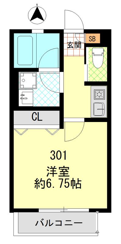 エスパーダ堀切菖蒲園(1K/3階)の間取り写真