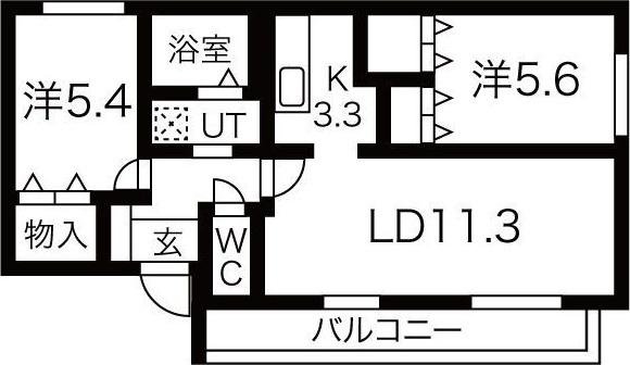 ピアジュ宮の森(2LDK/3階)の間取り写真