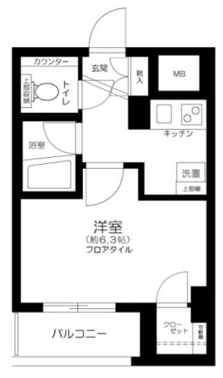 EXIM NISHISUGAMO(1K/5階)の間取り写真