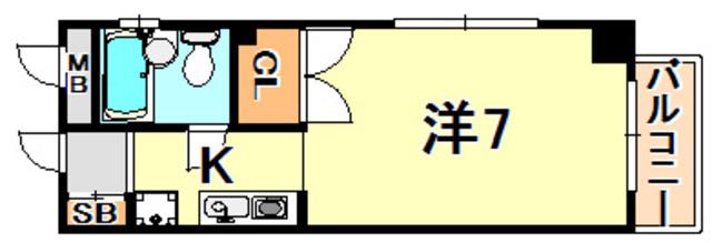 キミーズコート(1K/4階)の間取り写真