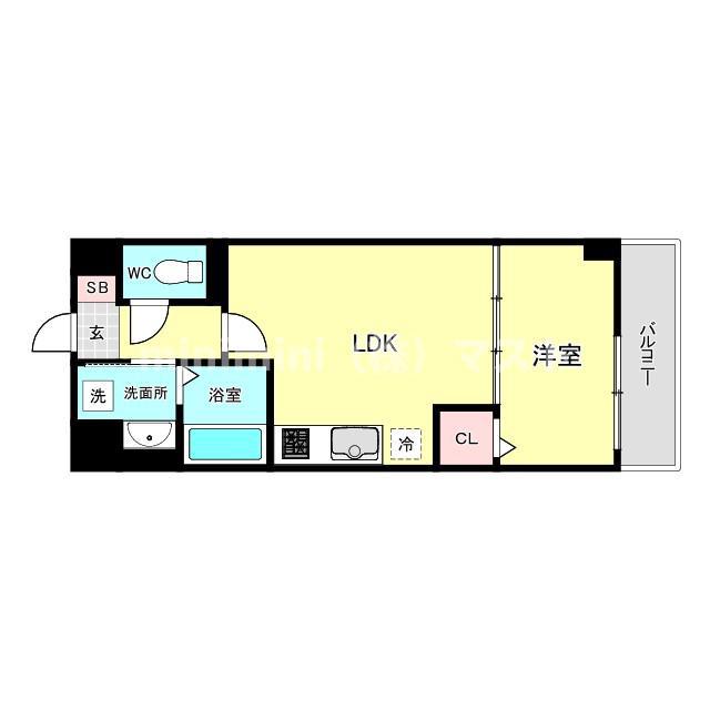 リアライズ今里南(1LDK/2階)の間取り写真