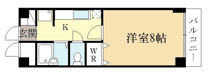セントラル槙島(1K/3階)の間取り写真