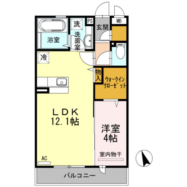 ロイヤルガーデン三国ヶ丘壱番館(1LDK/2階)の間取り写真