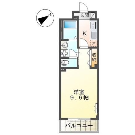西区五才美町マンション(1K/2階)の間取り写真