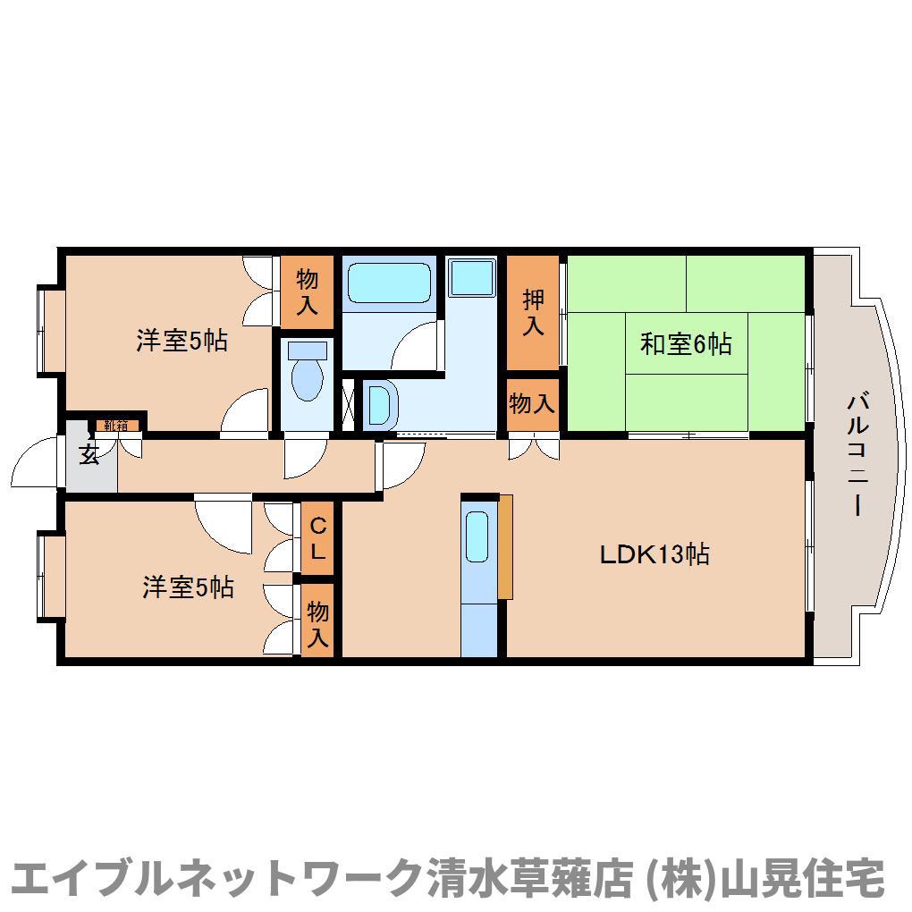 フロンティア・クロス(3LDK/4階)の間取り写真