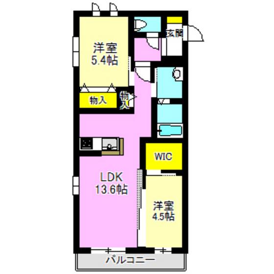 クリアレーブ(2LDK/1階)の間取り写真