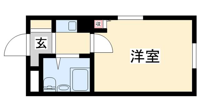 プレアール東加古川(1K/1階)の間取り写真