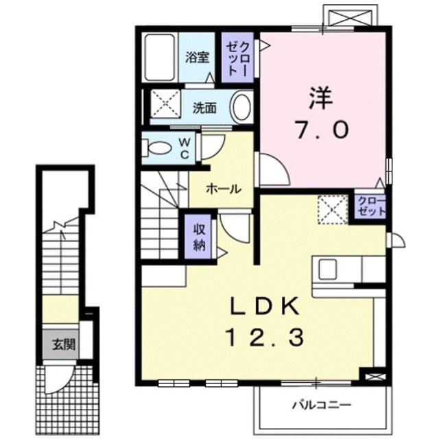 ブリーズヒル(1LDK/2階)の間取り写真