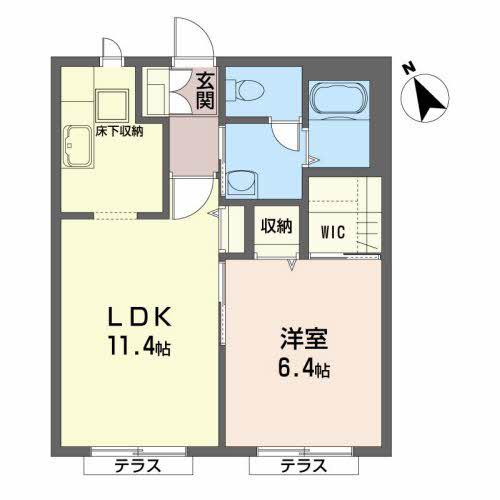グランドメゾンアムール(1LDK/2階)の間取り写真