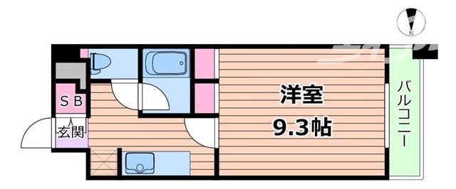 グランシャルマン新大阪(1K/4階)の間取り写真