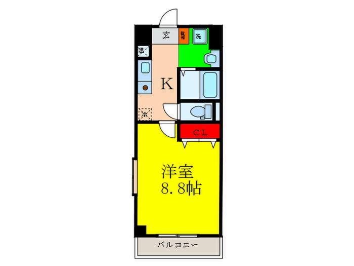 SUNWOODCOURT(1K/5階)の間取り写真