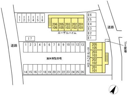 エーデルハイムI(1K/1階)の間取り写真