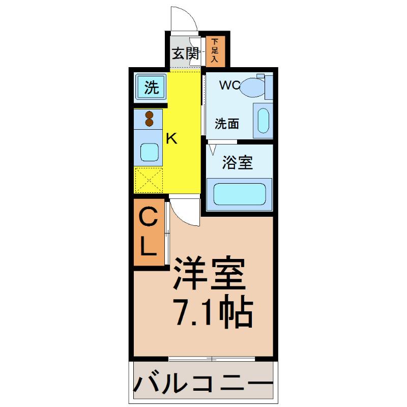ライブコート千種(1K/5階)の間取り写真