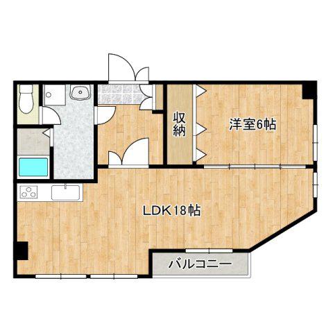 ラパンジール大国4(1LDK/2階)の間取り写真