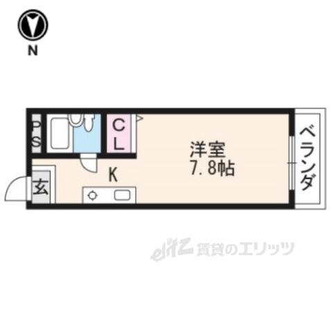 レックス京都桃山(1K/4階)の間取り写真