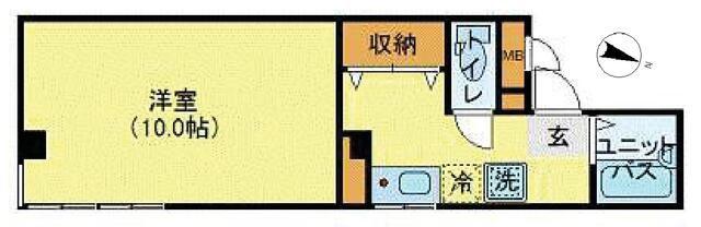 ロジュマン川越砂新田2号館(1K/3階)の間取り写真