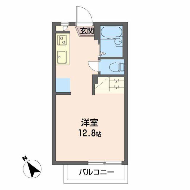 フジックスE(ワンルーム/2階)の間取り写真